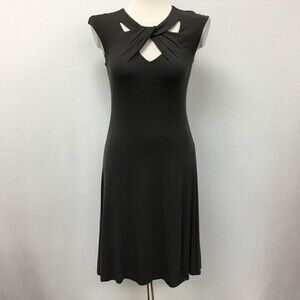 Carmen Marc Valvo Women's Dress X-Small XS Olive Brown Keyhole Front NWT